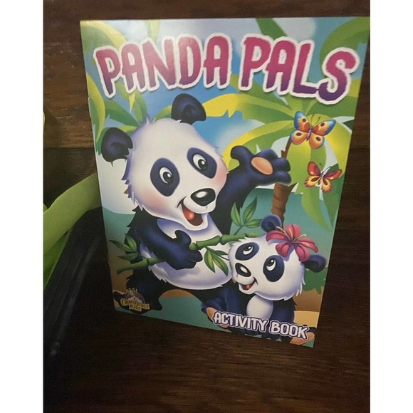 Plush Panda Bear Gift Basket Set Figure Book Treat Container Stuffed Animal - Picture 2 of 7